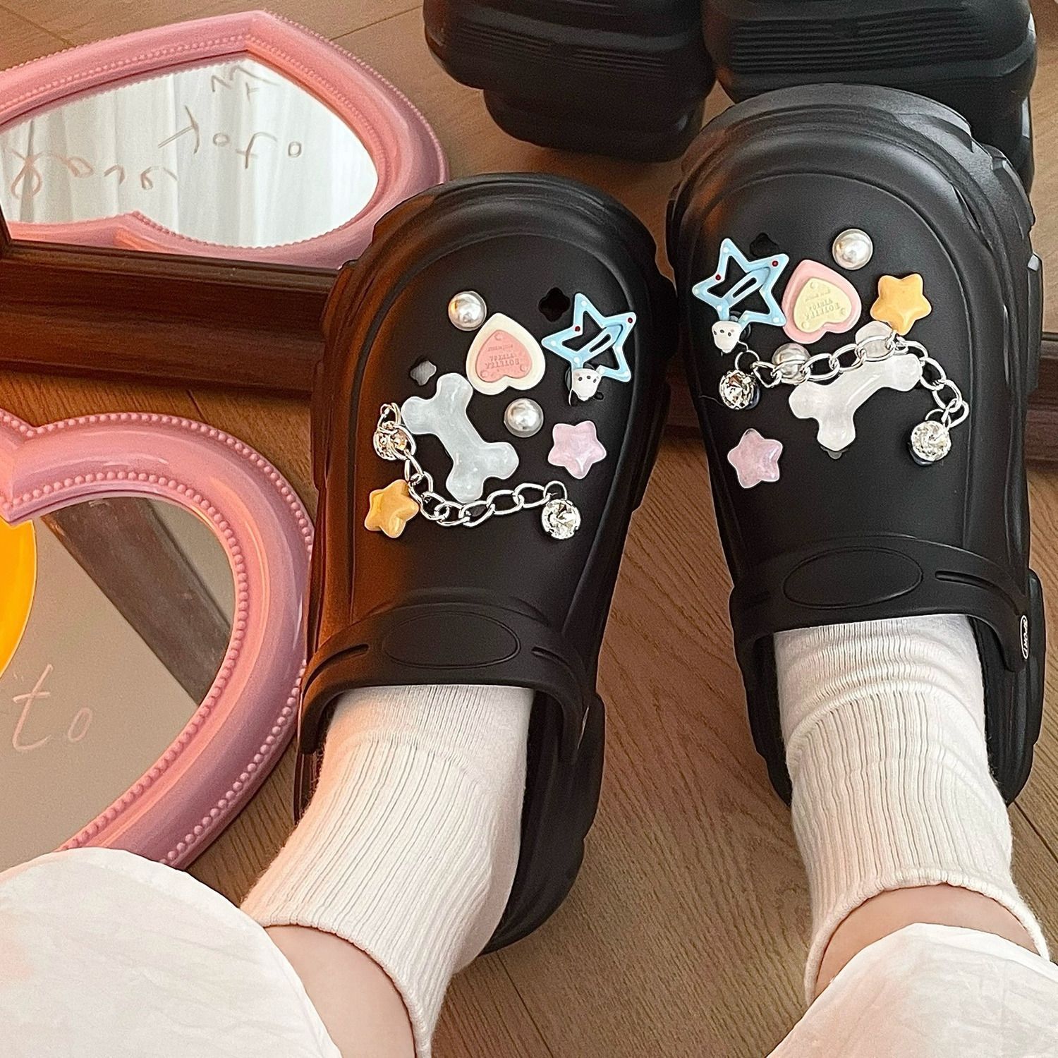 油桃Yoto原创设计可爱洞洞鞋女2023夏季新款松糕厚底百搭包头拖鞋