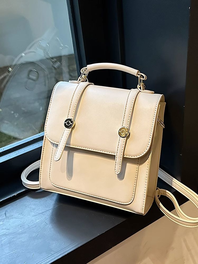 Silver Backpack Women's Backpack 2023 New College Style Multifunctional Postman Messenger Bag Three Carrying Methods School Bag
