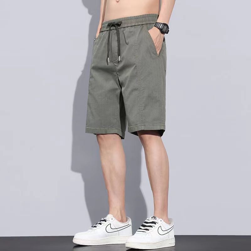 夏季薄款短裤男士直筒运动外穿夏天冰丝休闲五分裤子工装中裤