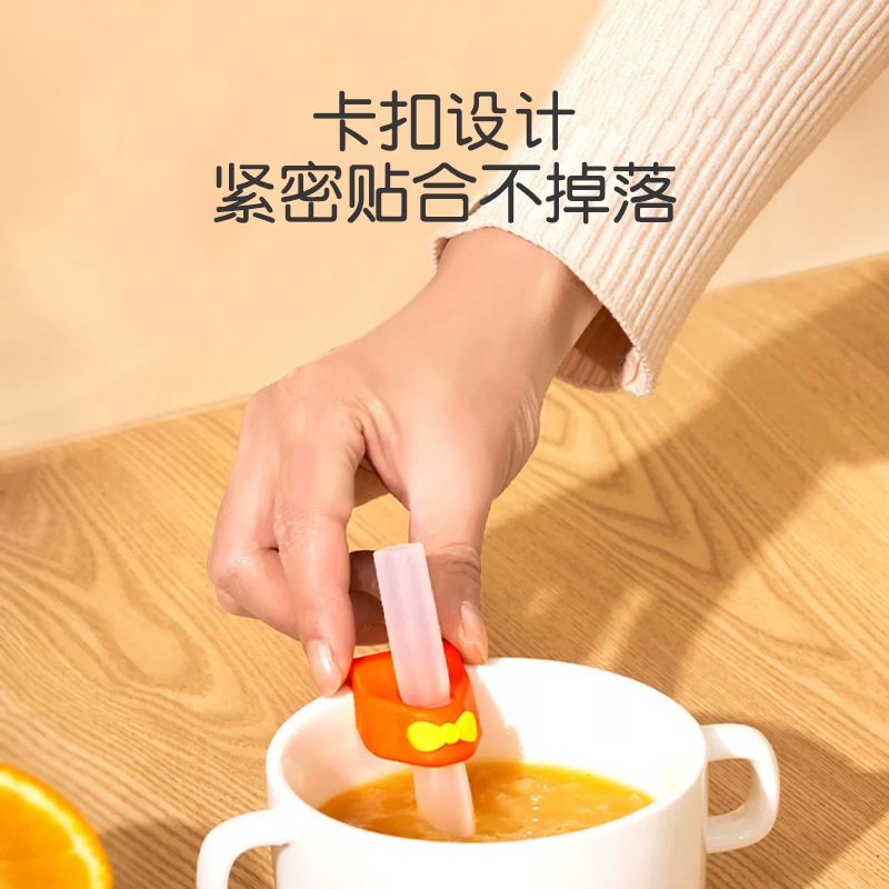 Baby soup artifact food grade children's food supplement long hose silicone bowl baby porridge water buckle straw baby
