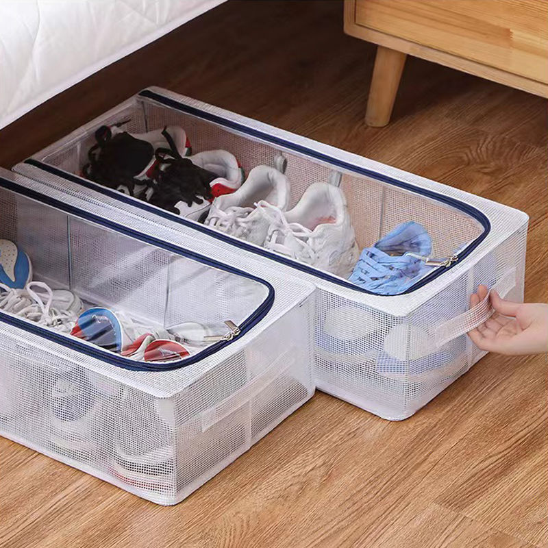 鞋子收纳盒透明鞋盒大容量加厚防尘家用折叠车载收纳袋免安装鞋架