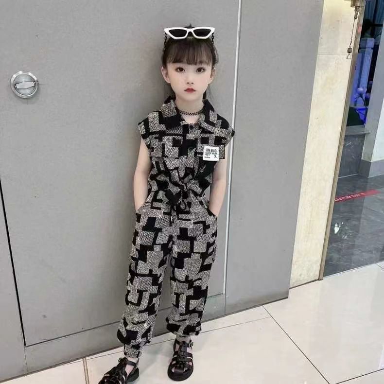 Girls Summer Wear Set 2023 New Korean Style Children's Wear for Big Children Summer Style Girls Fashionable Two-piece Set Trendy