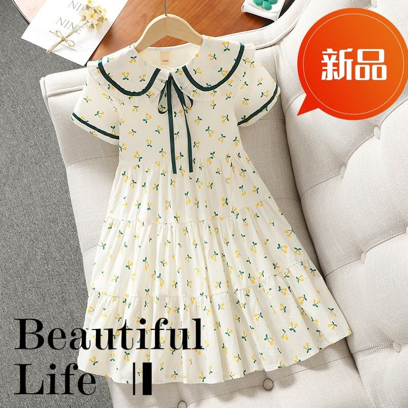 女童連衣裙夏季新款兒童碎花公主裙女孩子中大童甜美學生夏天童裝
