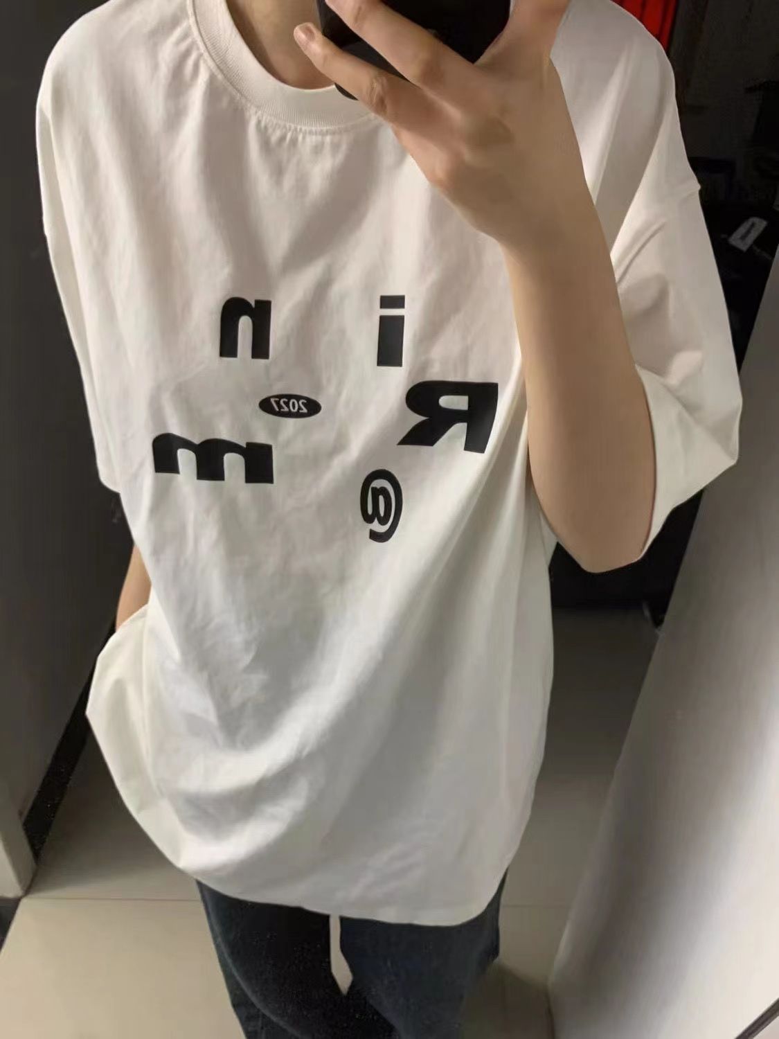 純棉美式復古街頭夏季新款T恤女圓領寬鬆oversize短袖情侶ins上衣