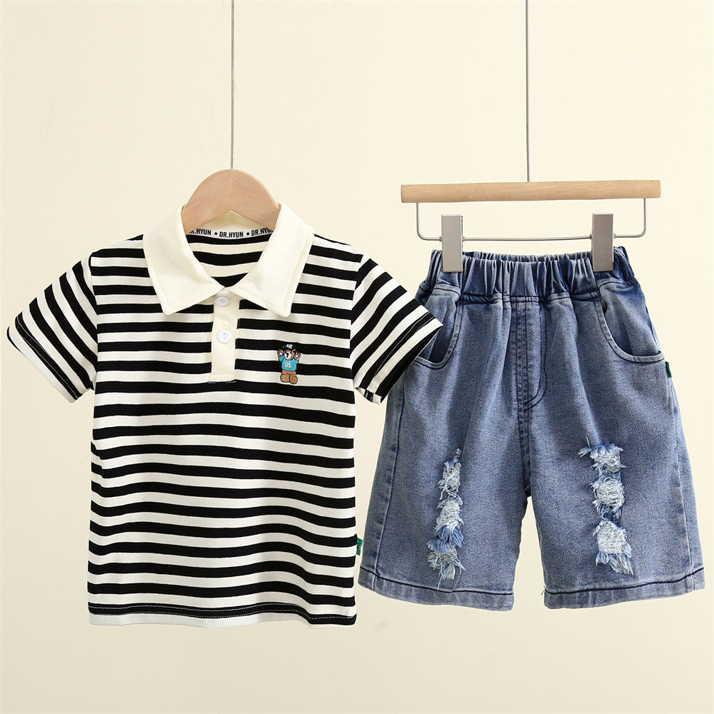 Boys summer polo shirt suit  new baby summer short-sleeved clothes little boy children cool and handsome children's clothing