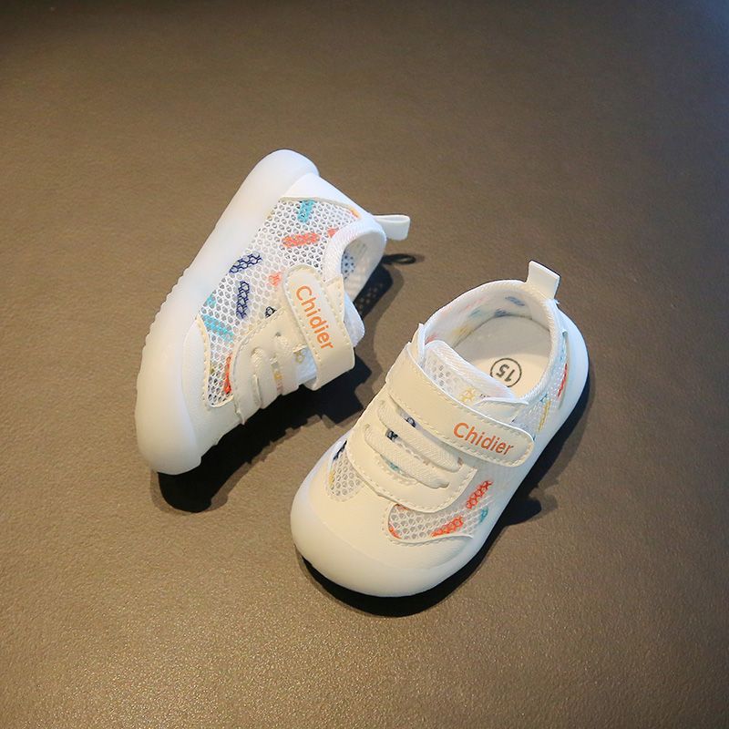 小溜宝夏季婴儿学步鞋软底宝宝网面透气鞋1到2岁男女宝超轻不掉鞋