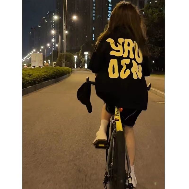 100%純棉歐美高街小眾短袖T恤女夏季學院風情侶百搭上衣半袖潮