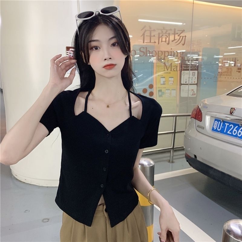 Pure desire wind splicing fake two-piece t-shirt summer short-sleeved sweet hot girl ins tide high street foreign style thin top clothes women