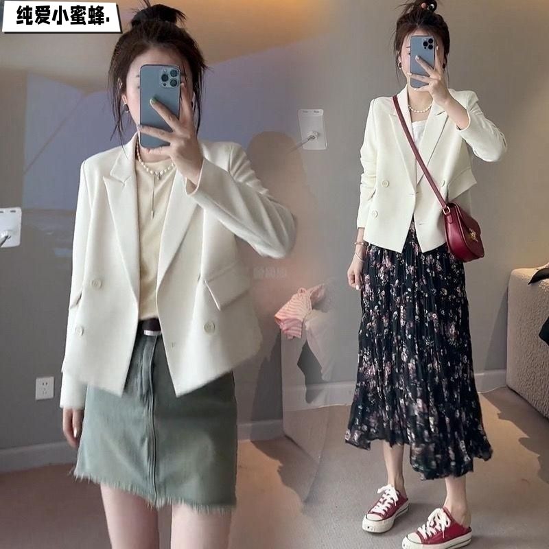 長袖小西裝外套女春秋季新款設計感小個子高級通勤顯瘦短款上衣女