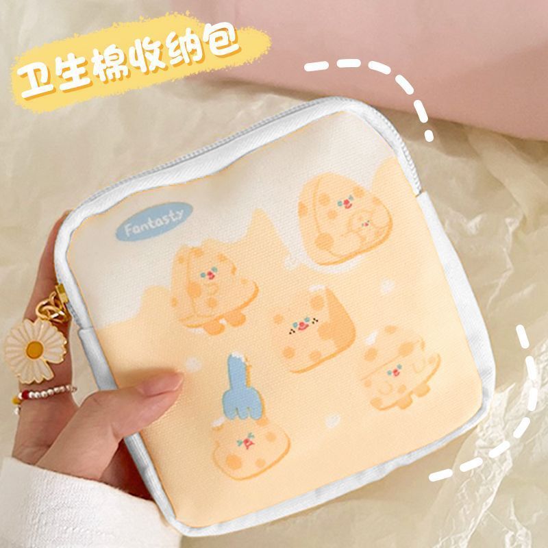 ins aunt storage bag cotton sanitary napkin special bag portable cute cartoon student version menstrual bag small bag for women