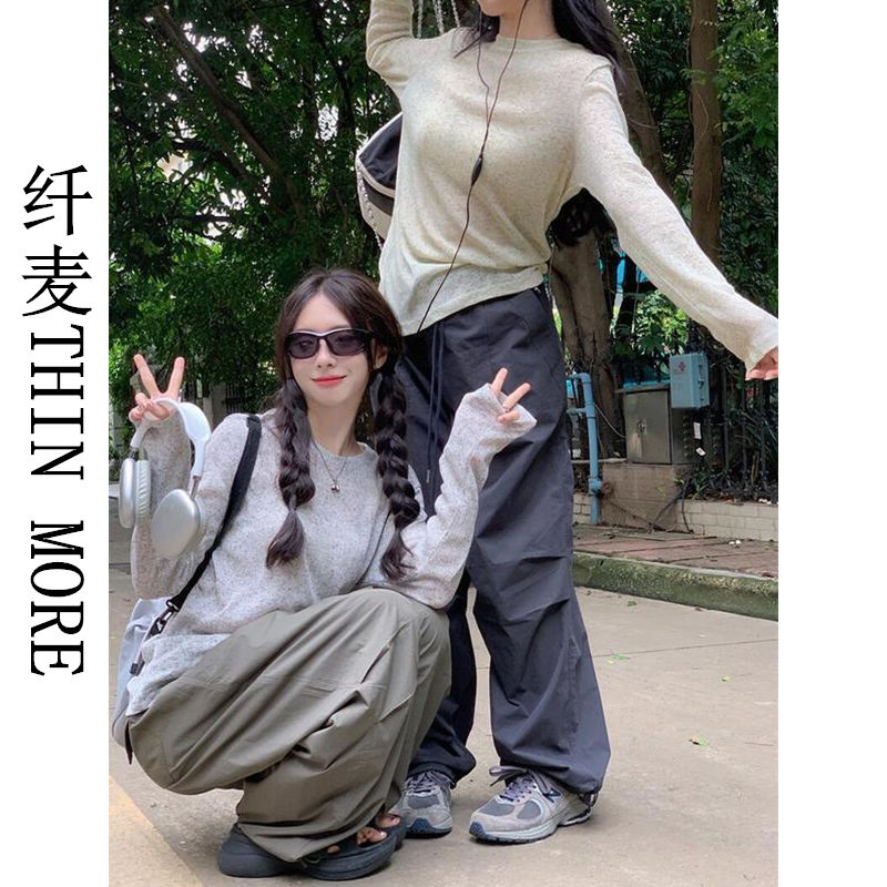 纖麥THIN MORE長袖防曬罩衫t恤女夏季新款百搭外穿休閒寬鬆上衣女