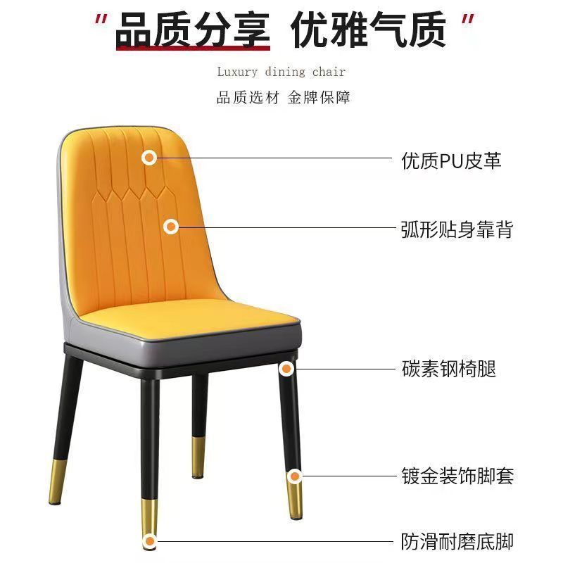 餐椅新款轻奢椅子家用靠背椅北欧餐桌椅子休闲椅北欧碳钢靠背