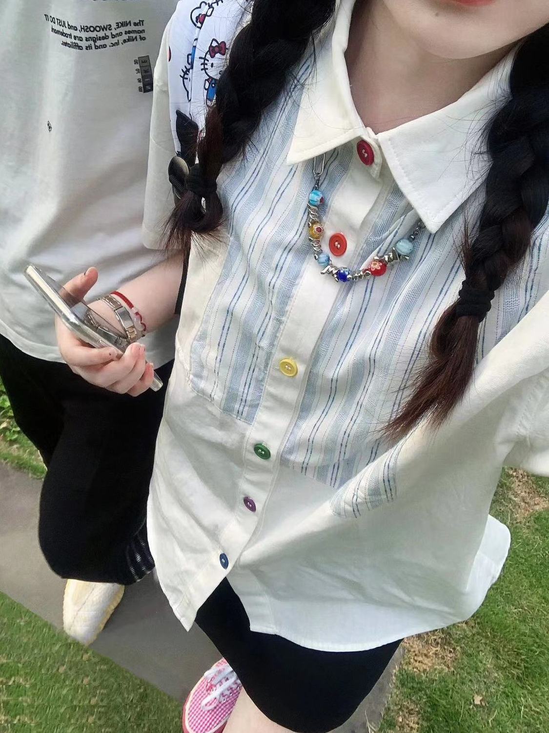 夏季薄款日系清新襯衫短袖女寬鬆休閒顯瘦小個子襯衣開衫百搭上衣