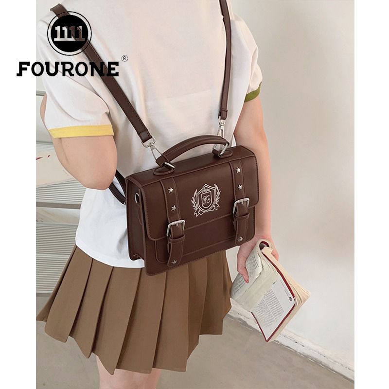 College style JK bag women's textured single shoulder underarm Japanese uniform bag large capacity postman backpack