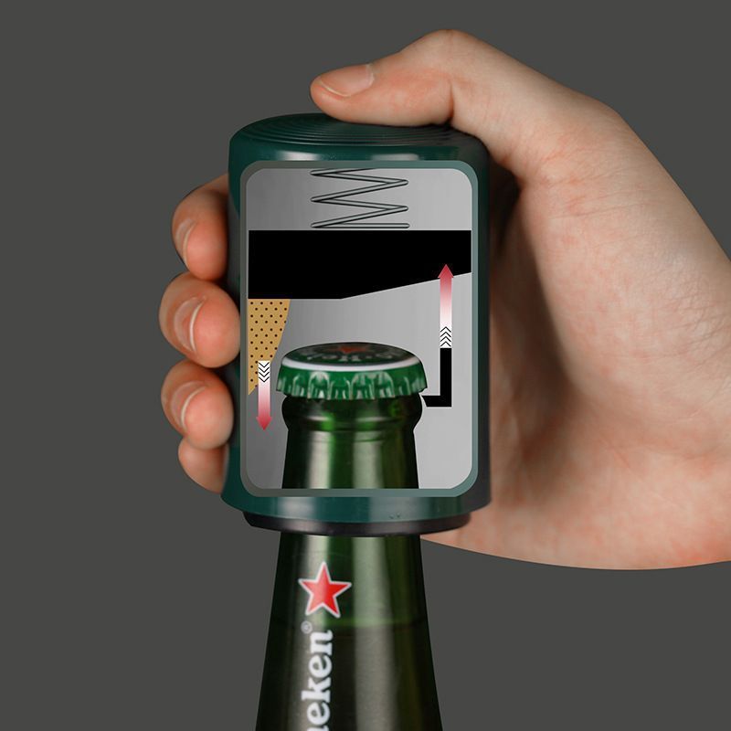 Cross-border bottle opener creative push-type automatic traceless Internet celebrity bottle opener wine cap opener beer cap opener