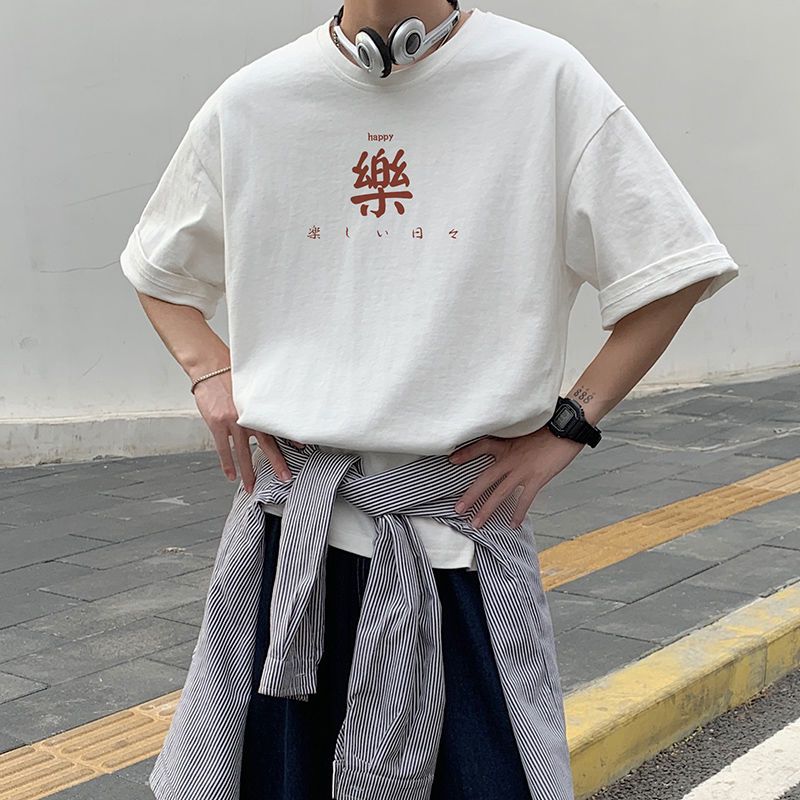 220g純棉短袖t恤男23年夏季潮牌短袖男港風百搭寬鬆上衣服半袖