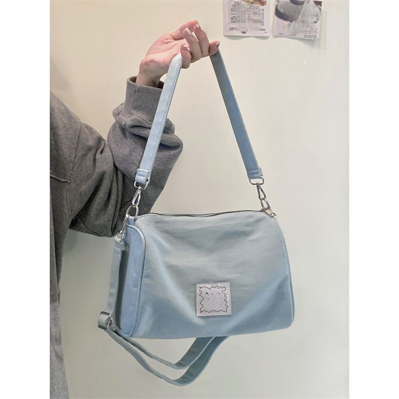 Korean style bag for women 2024 new denim bag, versatile portable shoulder bag, commuter crossbody bag, fashionable canvas bag