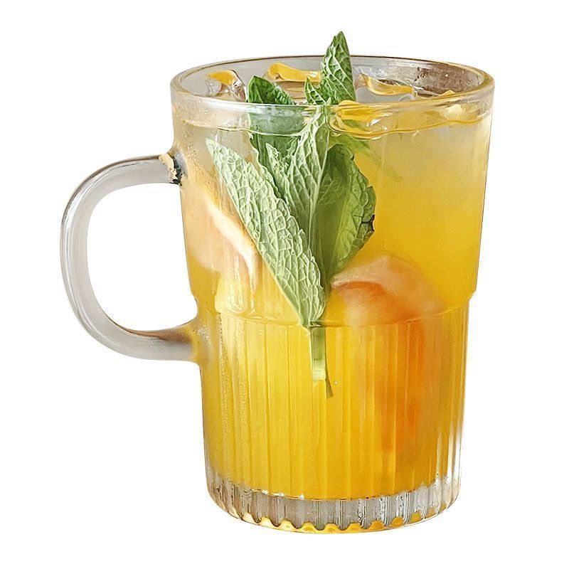 大容量水果茶杯 ins风莫吉托杯夏季果汁杯带把玻璃杯冷饮饮料杯子