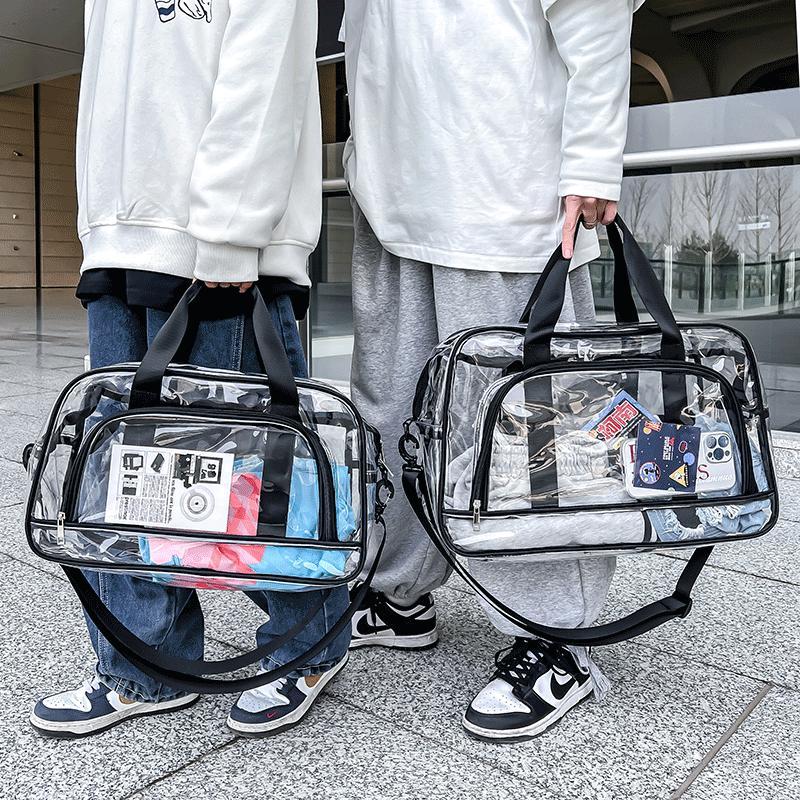 短途大容量透明旅行包女轻便收纳手提包运动训练健身背包行李包男
