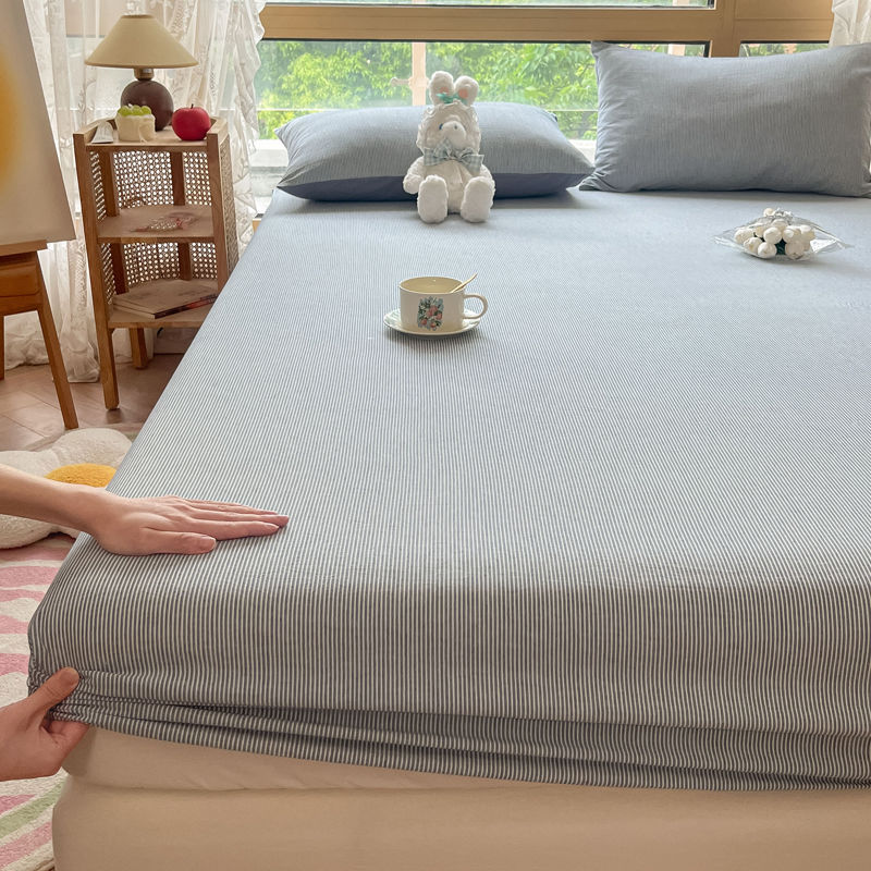 纯棉水洗棉床笠单件全棉1.5米席梦思床垫保护套罩三件套床单全包2