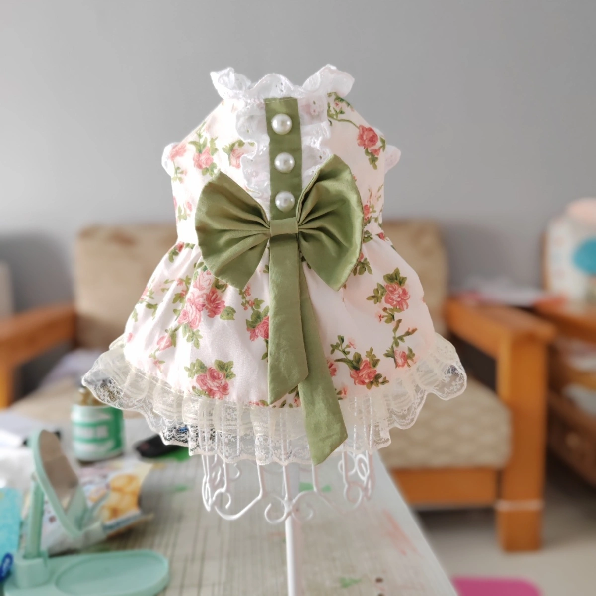 原创纯工定制宠物衣服猫狗服装碎花小清新纯棉公主裙春秋新款上市
