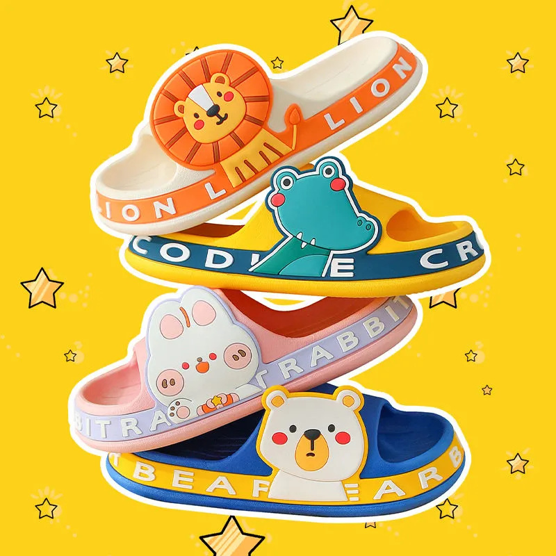 Lion super cute children's slippers, cute slippers for home bathing, non-slip baby slippers, boys and girls slippers