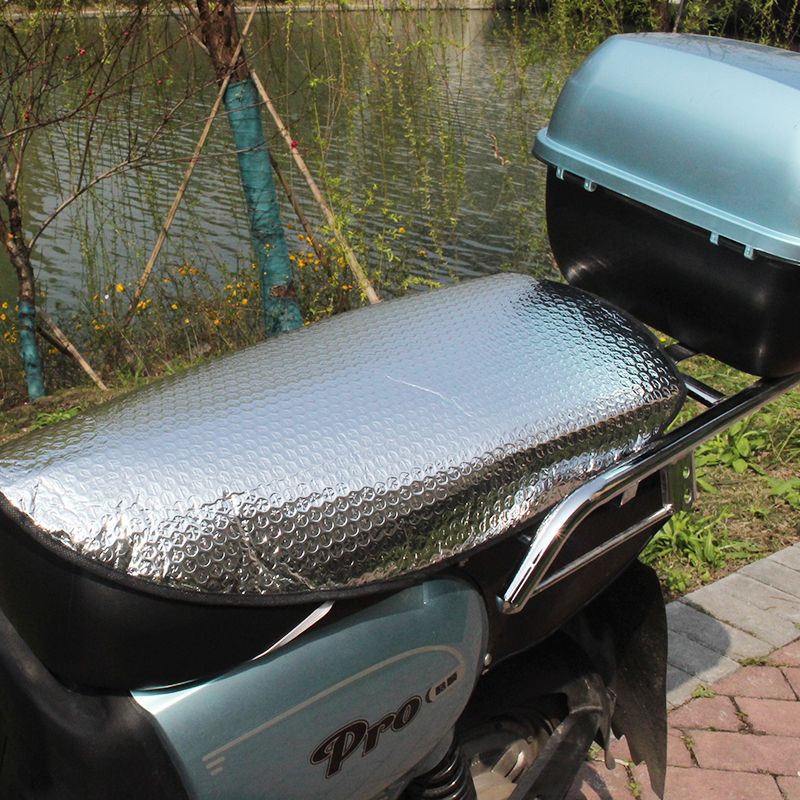 摩托车座套防晒隔热垫电动车坐垫电瓶车座垫防水反光铝箔膜隔热垫