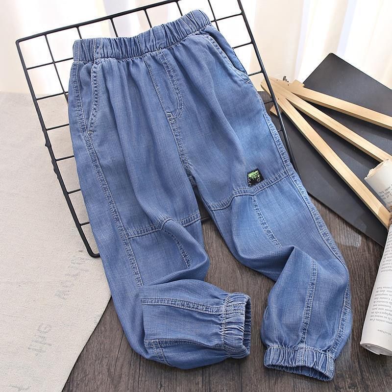 Children's Pants Summer  Spring and Summer New Boys' Jeans Thin Style Medium and Large Children's Loose Casual and Versatile Pants Trendy