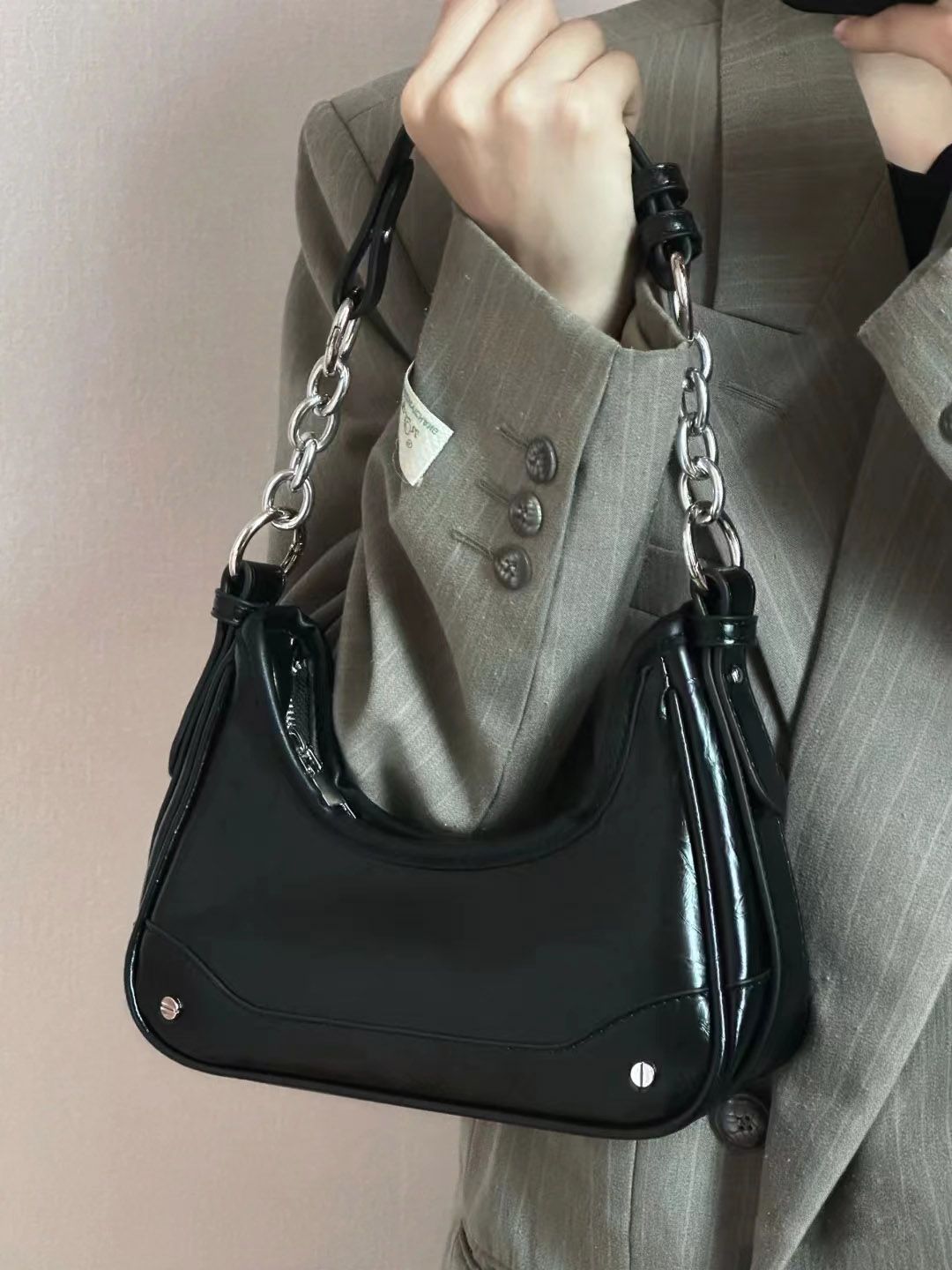 Bags for women 2024 new niche portable chain baguette armpit bag high-end versatile commuting shoulder...