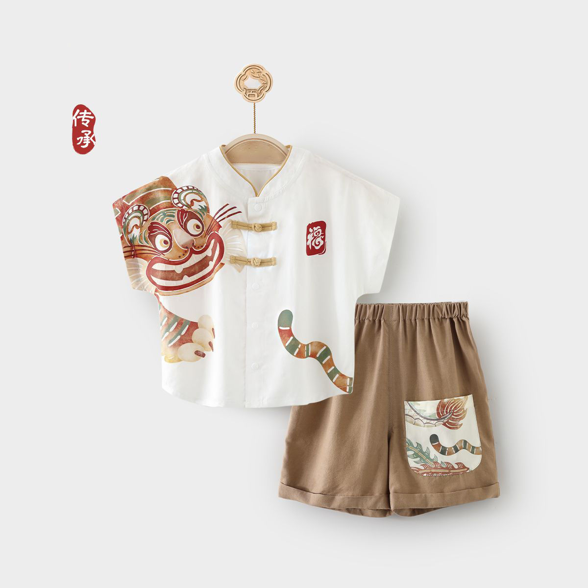 Children's suit summer short-sleeved thin baby clothes Chinese style baby summer clothes handsome fashionable clothes handsome boys and children's clothes