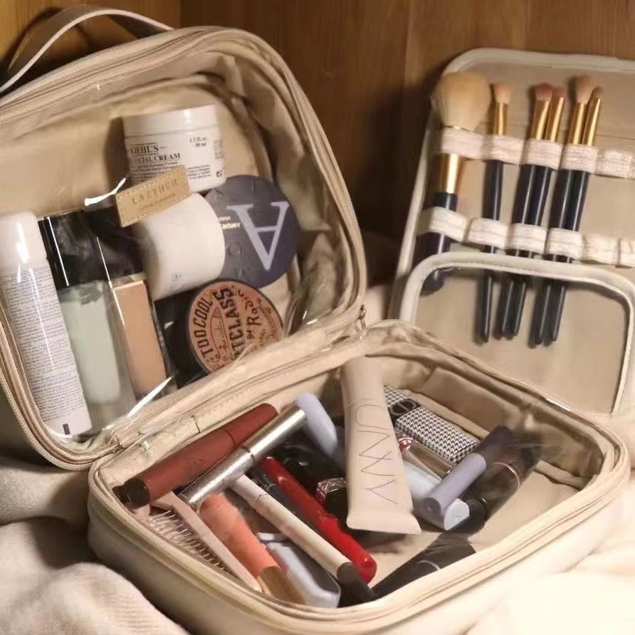 化妆包大容量女2023新款高级双层化妆品收纳包便携旅行洗漱收纳袋