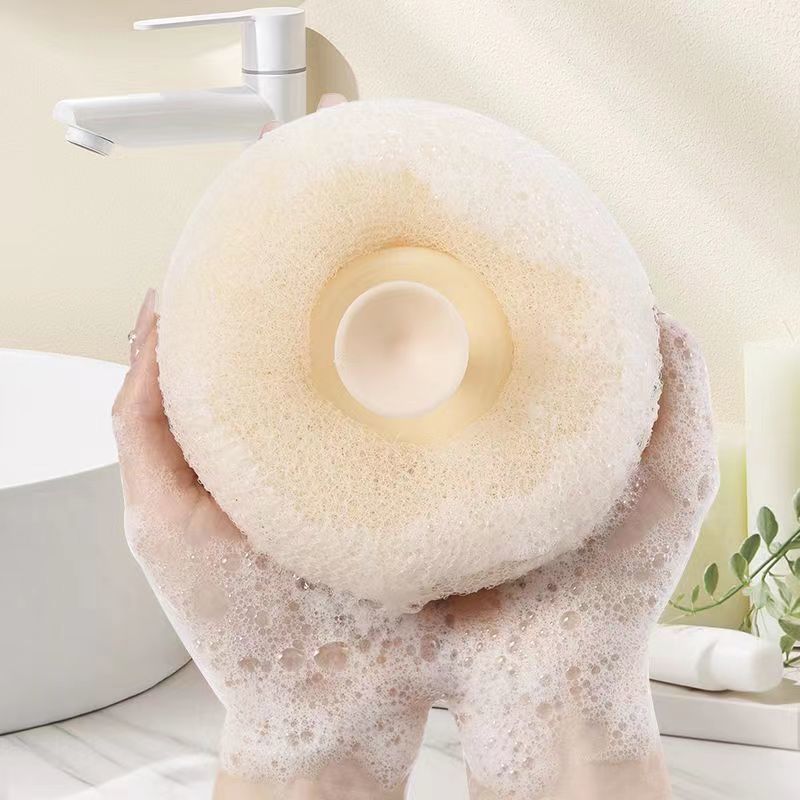 浴球花新款洗澡吸盘沐浴球泡沫球搓澡按摩二合一耐用家用洗澡神器