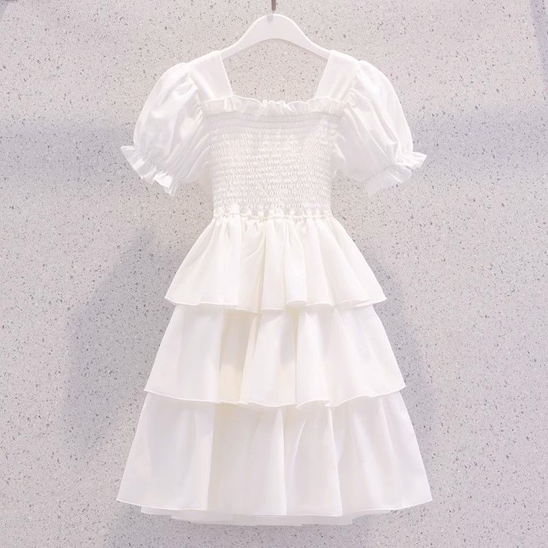 Girls dress summer fashion style children little girl backless skirt cake skirt summer new fluffy princess dress