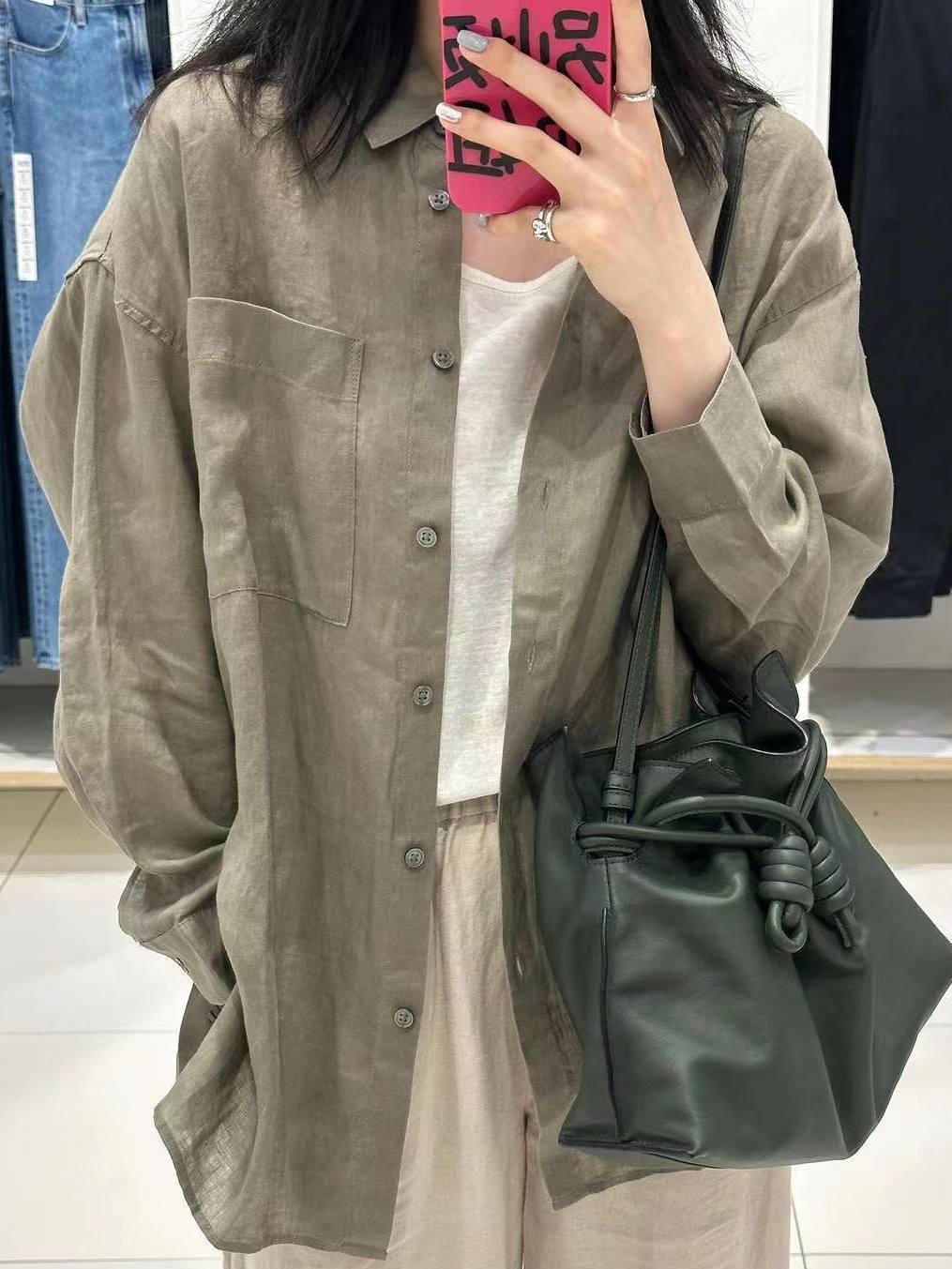 2023夏季薄款防曬襯衫外搭女寬鬆休閒顯瘦淺灰色襯衣開衫百搭上衣