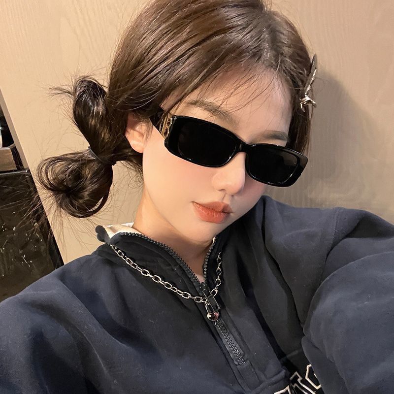 American retro cat-eye sunglasses for women, trendy ins internet celebrity style, Y2K hot girl street shooting, sun protection, myopia sunglasses, men's style
