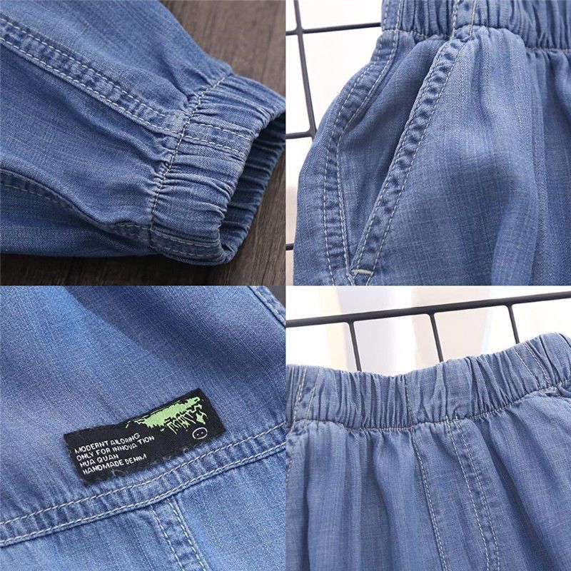 Children's Pants Summer  Spring and Summer New Boys' Jeans Thin Style Medium and Large Children's Loose Casual and Versatile Pants Trendy