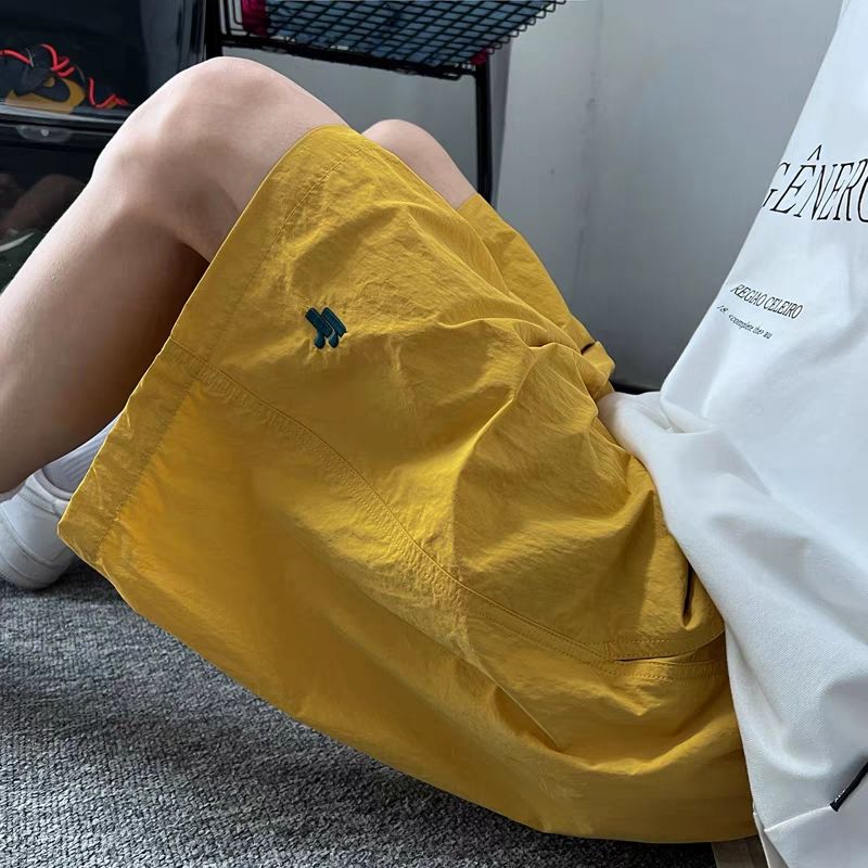 新款美式薄款沙灘褲2023夏季短褲男學生韓版寬鬆百搭休閒運動褲潮