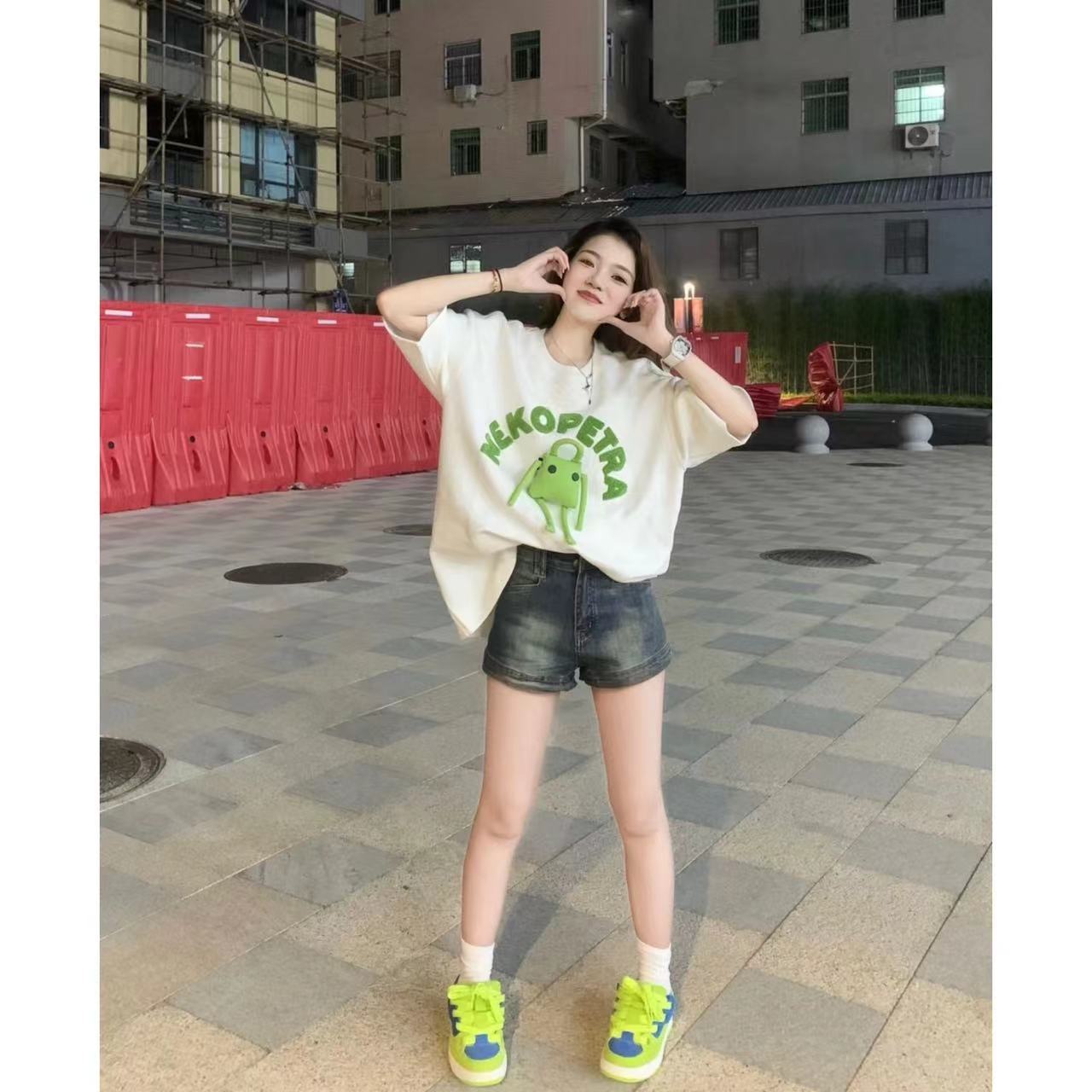 復古藍色牛仔短褲女彈力水洗熱褲百搭包臀顯腿長夏季美式辣妹潮流