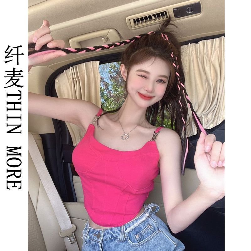 Fianmai THIN MORE Pamine wear chain summer camisole with tight fishbone short top inside