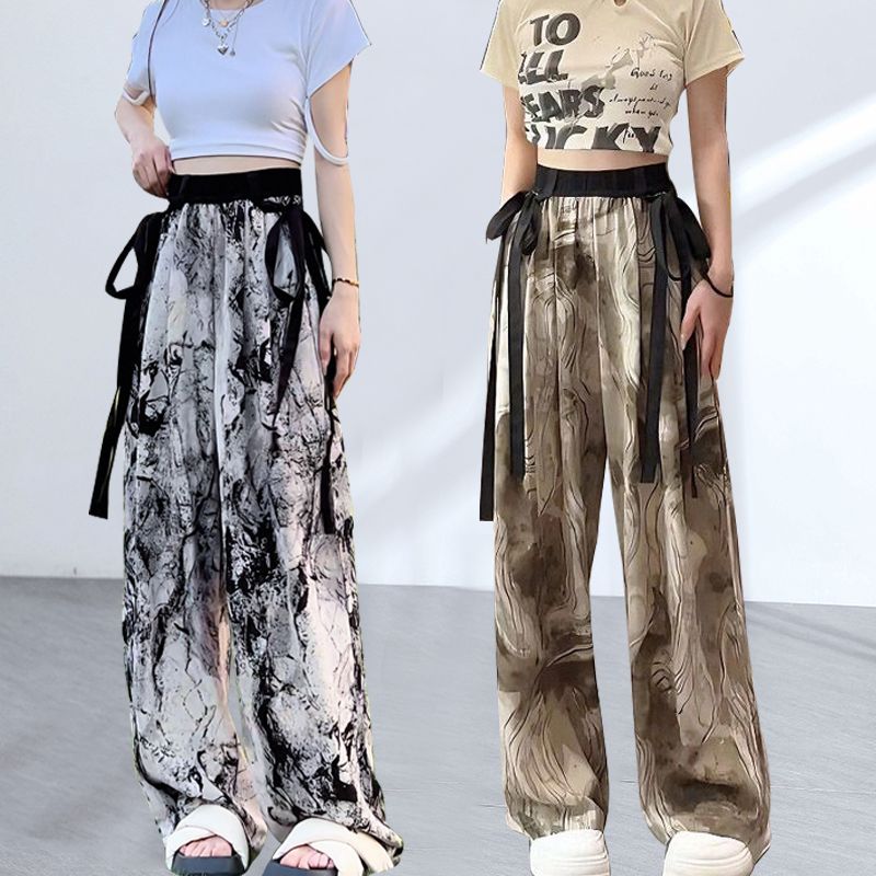 女童夏季套裝2023夏裝新款網紅女孩時髦國風闊腿褲子中大童潮Ins