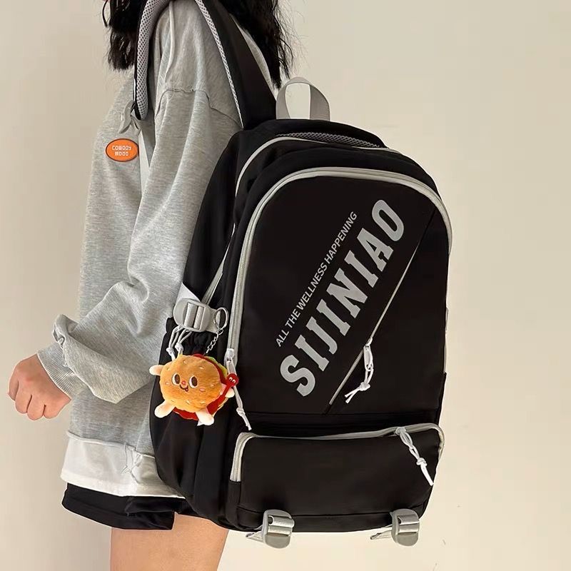 School bag female ins large capacity high school college student computer backpack male junior high school student backpack female  new trend