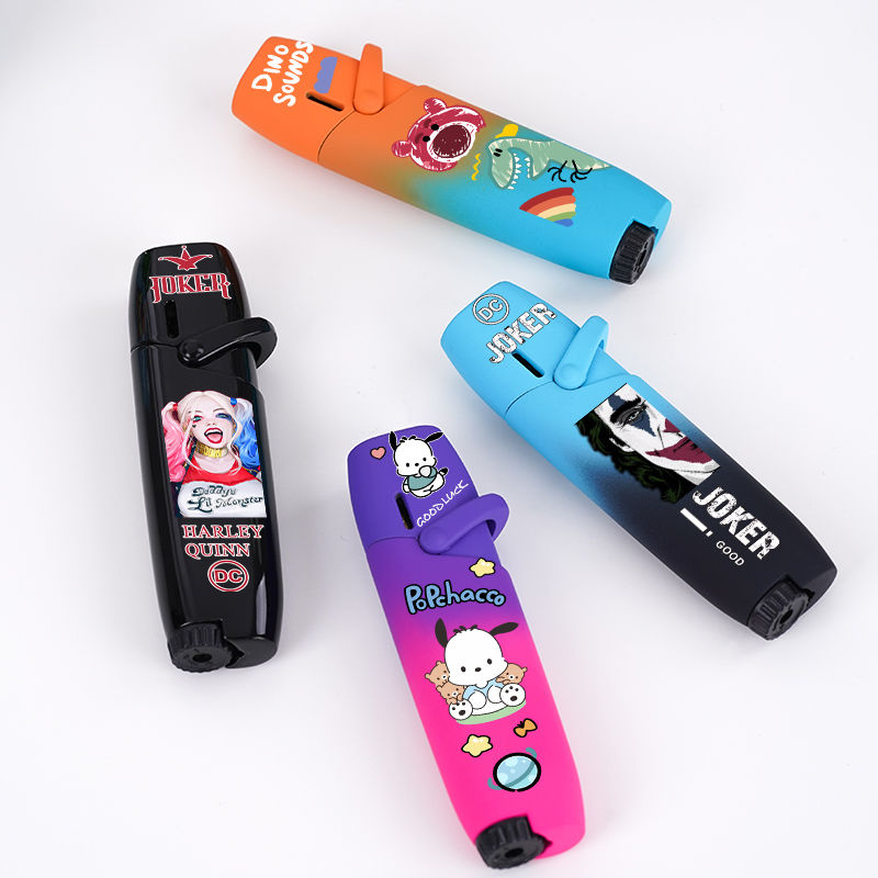 New cool and cute cartoon creative personality gradient strawberry bear windproof lighter for boyfriend and girlfriend