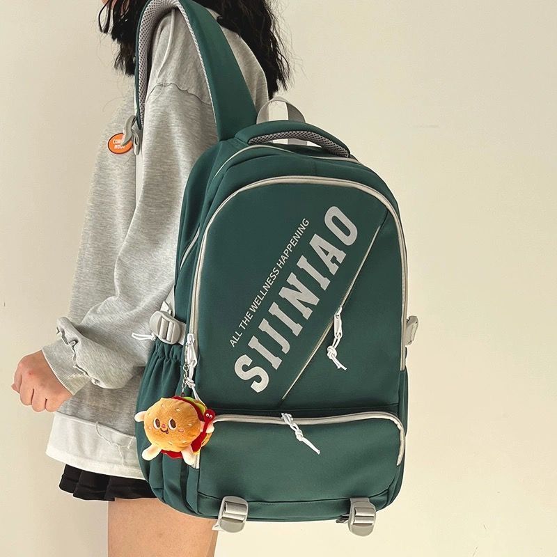 School bag female ins large capacity high school college student computer backpack male junior high school student backpack female  new trend