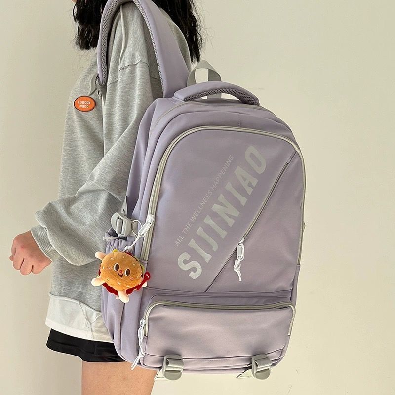 School bag female ins large capacity high school college student computer backpack male junior high school student backpack female  new trend