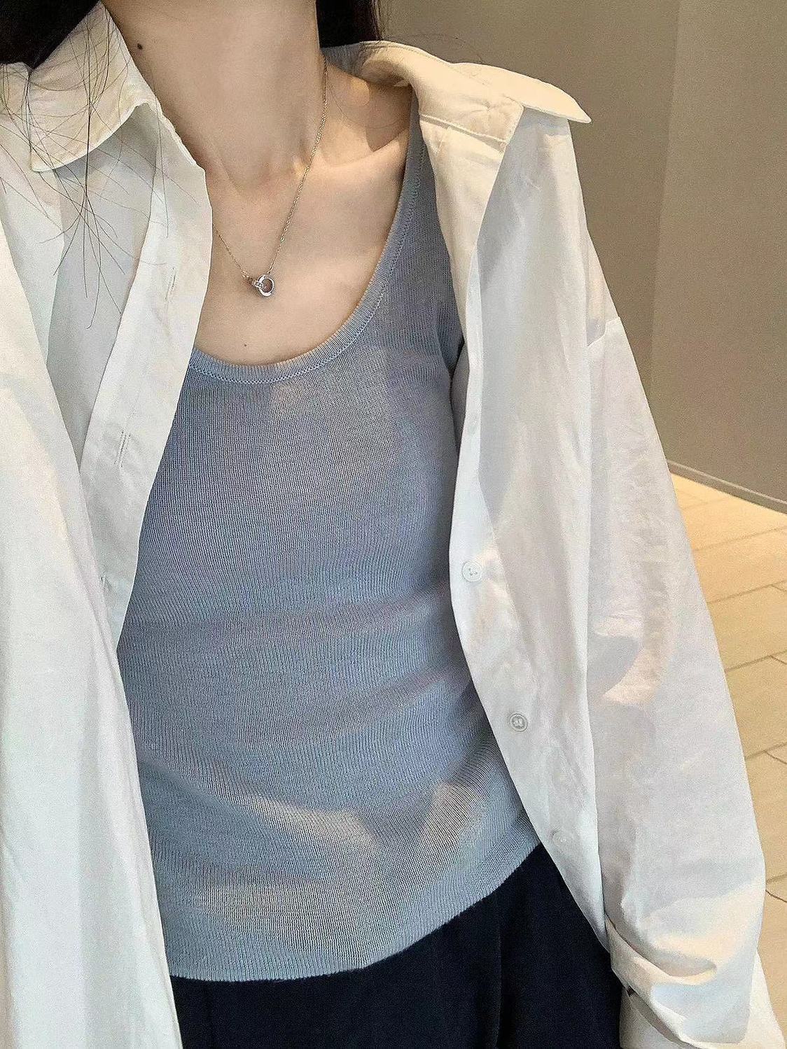 2023夏季薄款時尚高級感純棉襯衫女寬鬆顯瘦百搭襯衣防曬開衫外穿