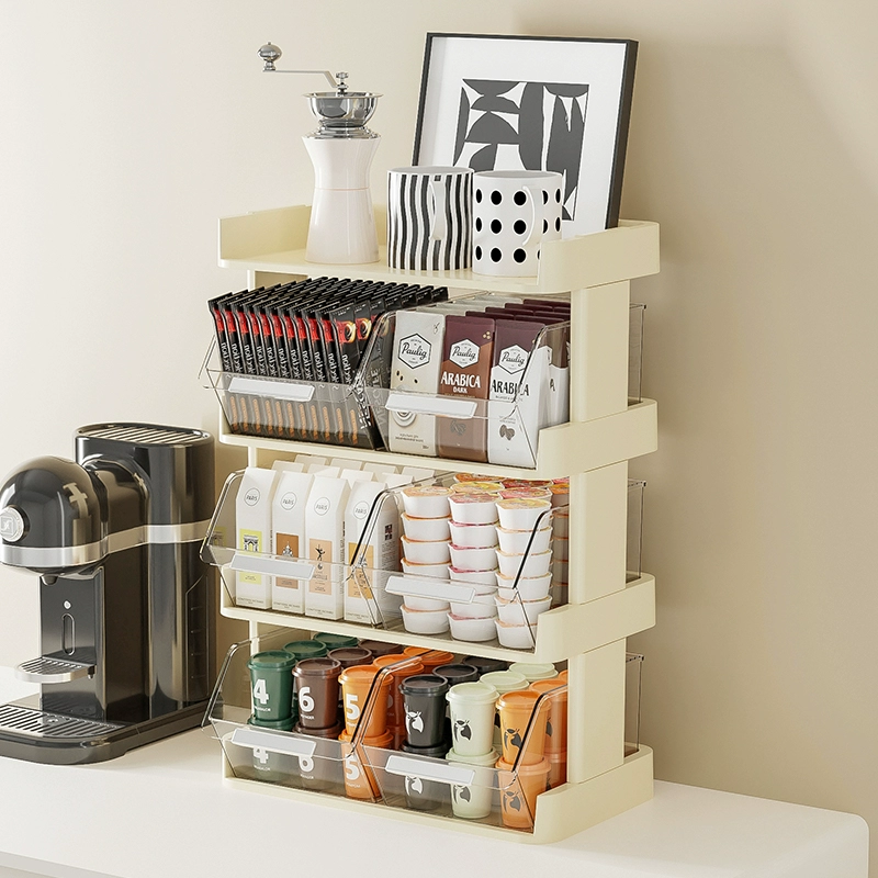 Tea bag coffee snack storage rack countertop multi-functional sundry multi-layer office desktop storage rack