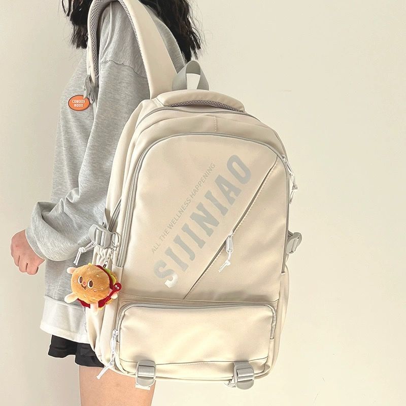 School bag female ins large capacity high school college student computer backpack male junior high school student backpack female  new trend