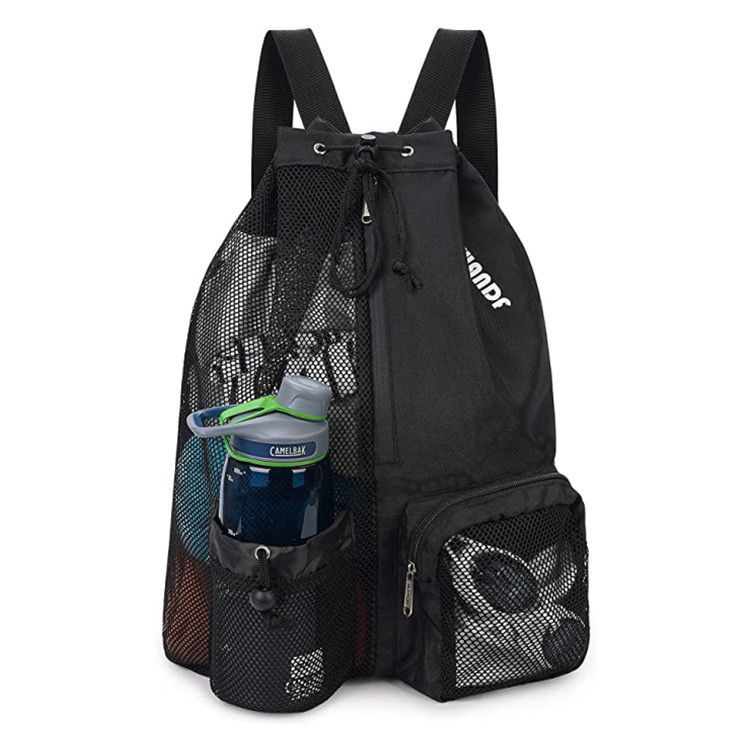 KOMIU Swimming Mesh Drawstring With Wet Beach Gym Workout Equipment Bag Backpack_voghion.com