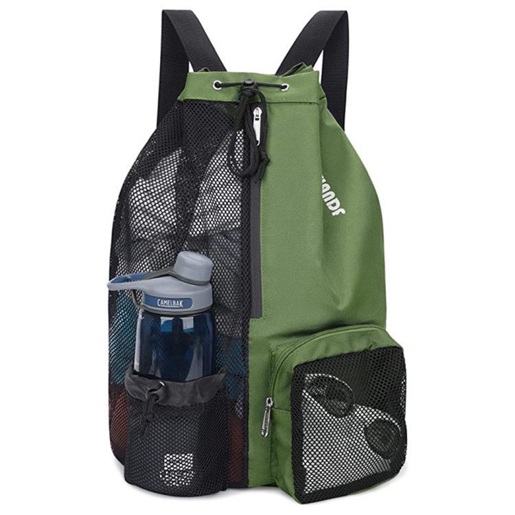 Swimming Mesh Drawstring Backpack For Gym Beach And Workout_voghion.com
