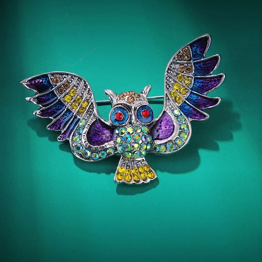 New Fashion Oil Dropping Owl brooch Super Cute Animal Breast Flower Bat Exquisite Pins  Style_voghion.com